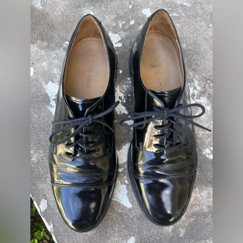 Cole Haan Caldwell Black Leather Cap Toe Oxford 9.5 EE 08330 MSRP $150
